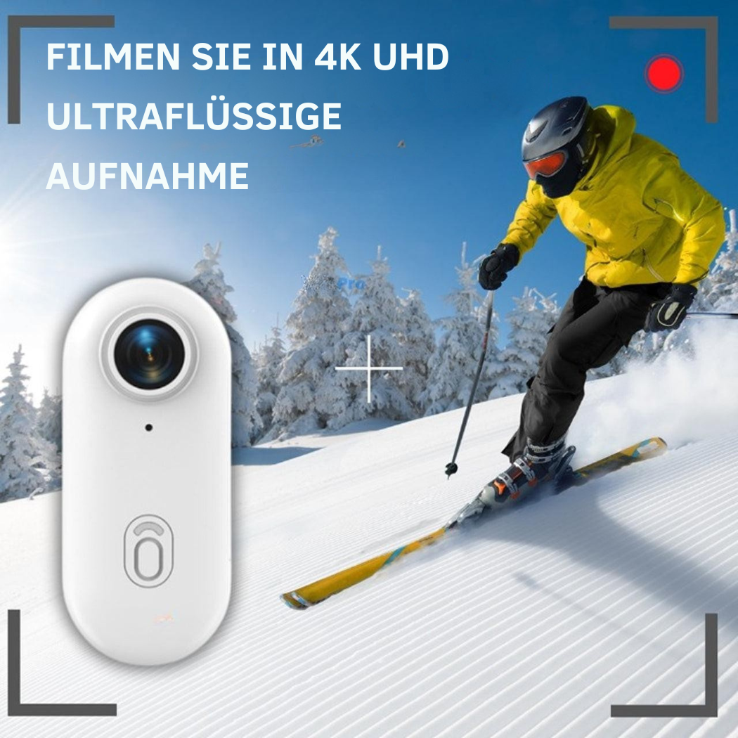 Kompakte Actionkamera mit 4K & Bildstabilisierung; perfekt für reibungslose Videos bei Sport und Abenteuer.
