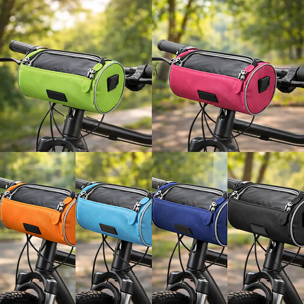 Unisex Fahrrad-Lenkertasche mit transparentem Touchscreen-Fenster für sichere Smartphone-Navigation.