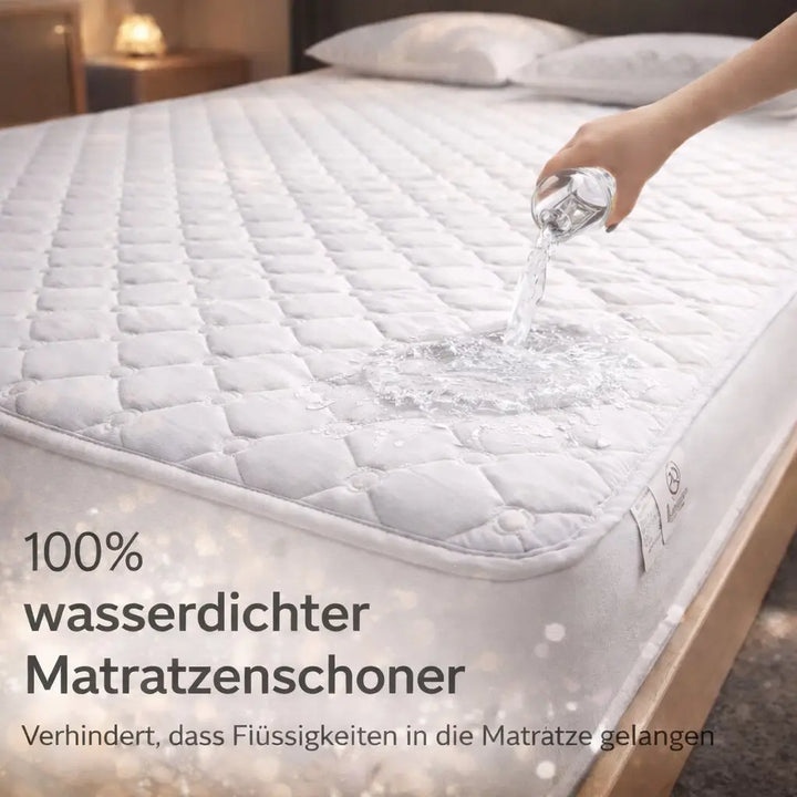 Pflegeleichter, wasserdichter Matratzenschutz für Ihr Bett. Bietet Hygiene & Schutz vor Flüssigkeiten und Allergenen.