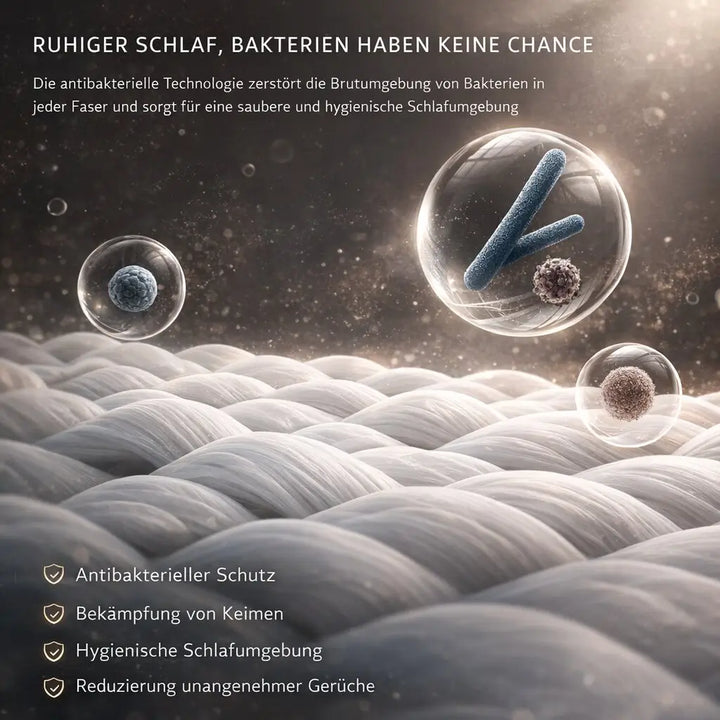 Detailansicht des weichen, wasserdichten Matratzenschoners aus Mikrofaser, für Komfort und Schutz der Bettwäsche.
