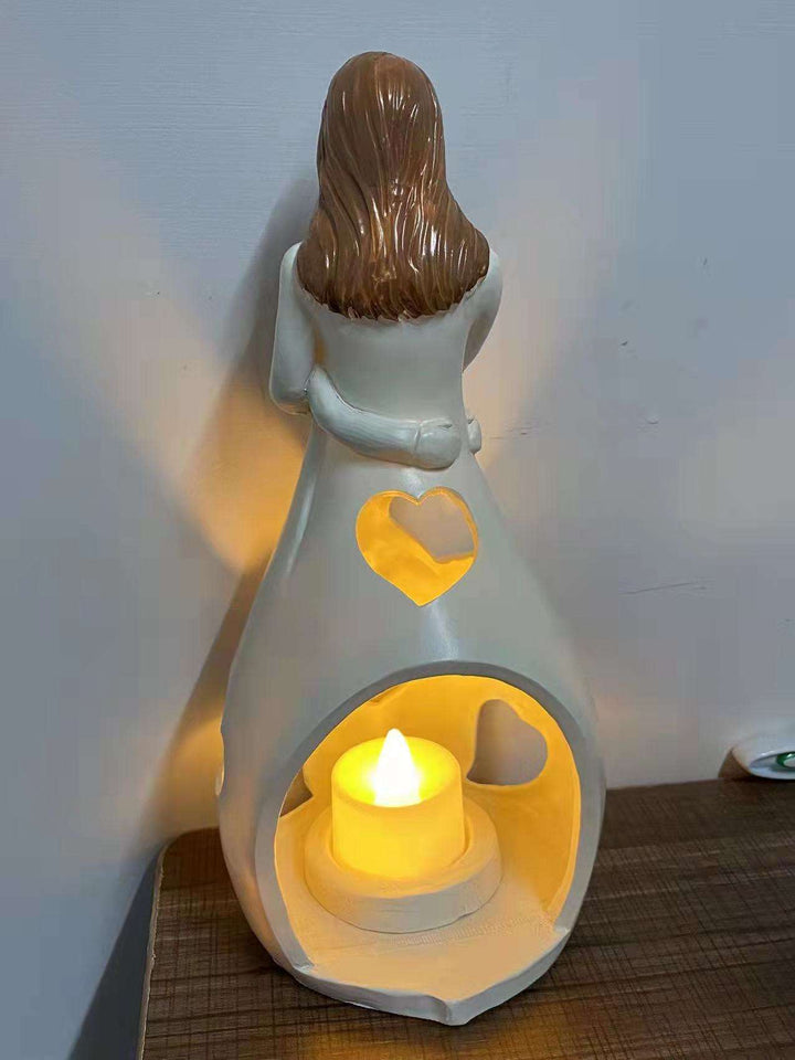 Tischlampe LoveLight aus Kunstharz, mit integriertem LED-Licht für sanfte Beleuchtung.