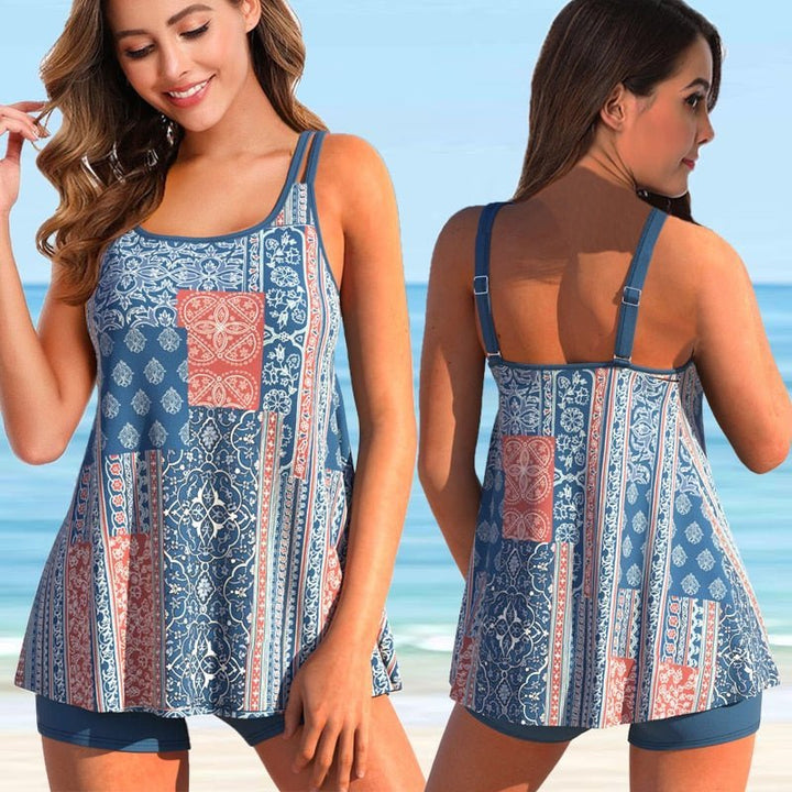 Perfektes Damen Plus-Size Tankini Set für den Sommer. Stilvolle & bequeme Bademode für Strandurlaub.