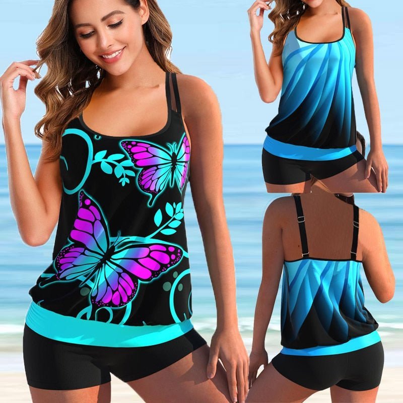 Damen Plus-Size Tankini Set Marielle. Komfortable, stilvolle Bademode in großen Größen für Strand & Pool.