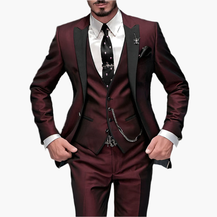 Eleganter Herren Slim-Fit 3-teiliger Anzug, ideal für Hochzeit & Business. Perfekte formelle Herrenmode.